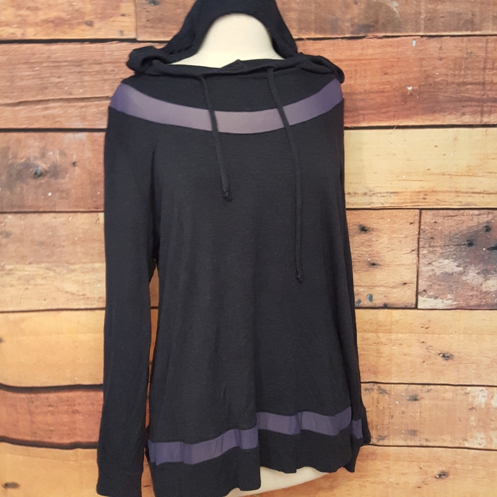 Super soft yoga casual sweater mesh accents 3X